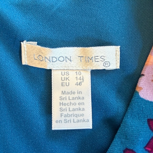 London Times Women's 10 3/4 Sleeve Dress - Picture 9 of 12